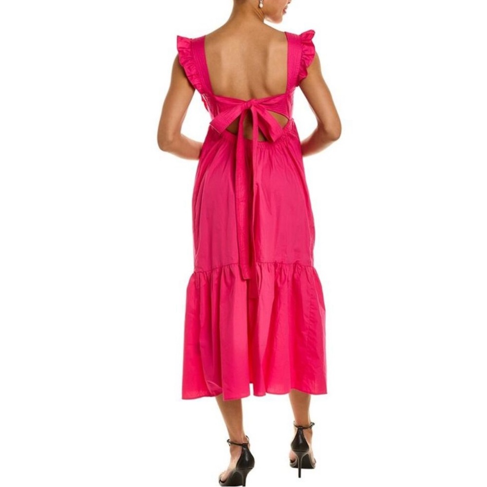 MADISON+HUDSON Pink Ruffle Plush Gauze Maxi Dress Size L